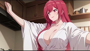 Anak Tiri Pulang Cepet, Liat Ibu Tiri Masak Pake Baju Tipis Doang. Kureha Enomoto Cosplay Mesum (ai-generated)