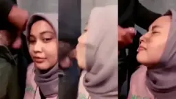 Hijabers Cantik Ngemut Sampe Crot Muncrat Di Muka.